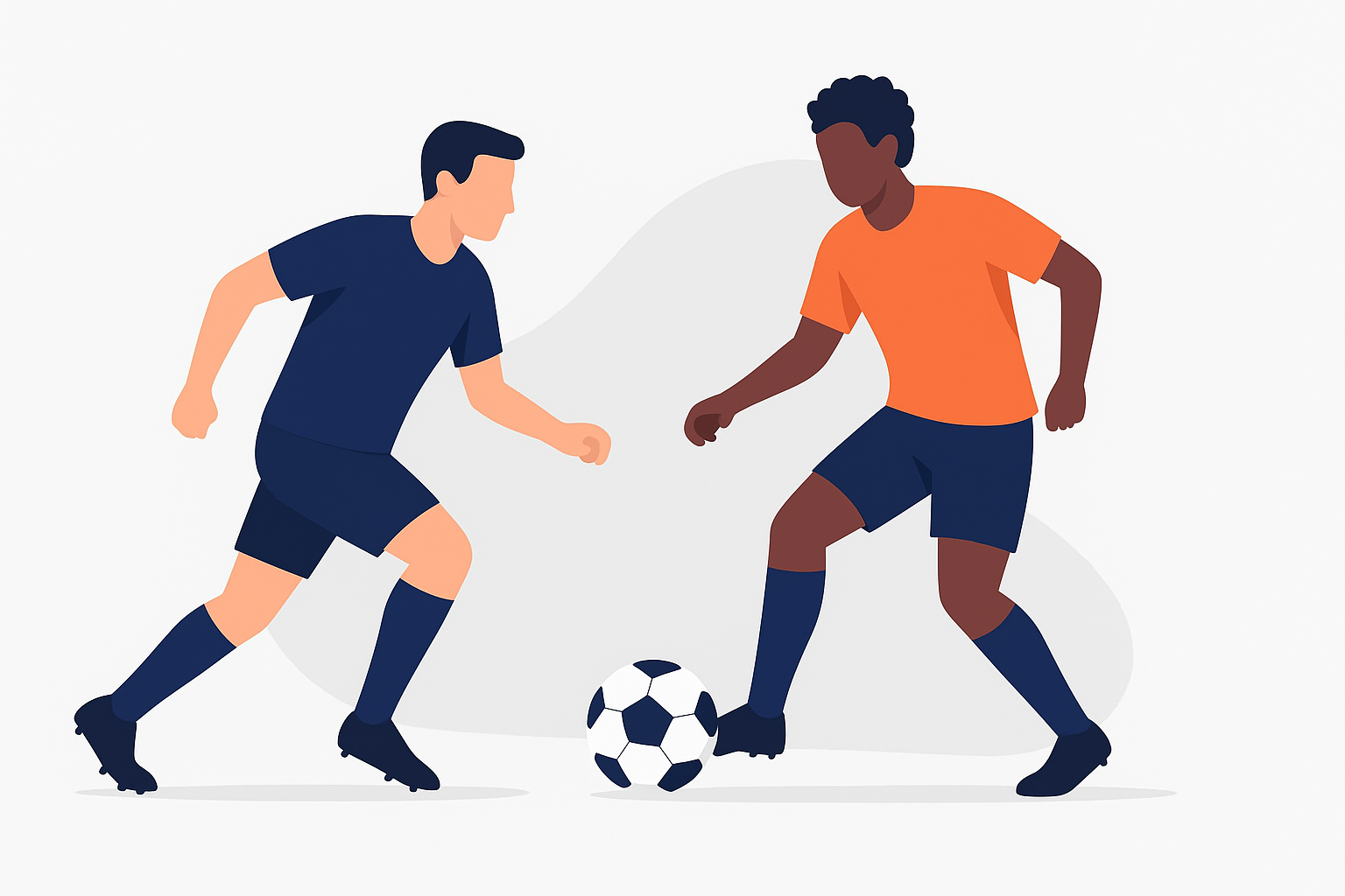 Two soccer players training - illustration